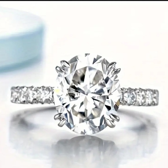 NEW 925 Silver Band Diamond Engagement Wedding Ring - Picture 16 of 16